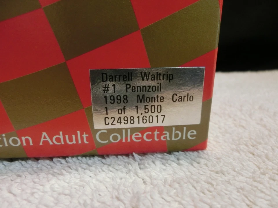 Darrell Waltrip #1 Pennzoil '98 Monte Carlo C/W Banco 1/24 Diecast Foto 3 de 4