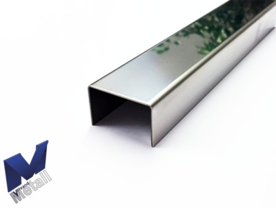 1,5m Edelstahl U-Profil L=1500 mm Breite ''c'' bis 30 mm  Außen IIID spiegelnd