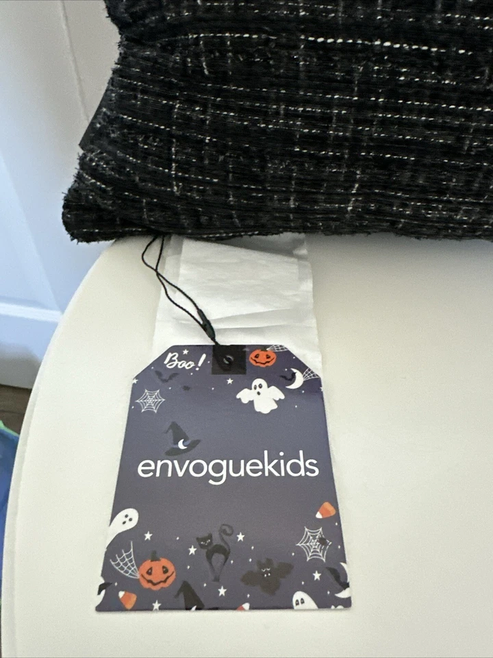 Trick-Or-Treat 万圣节南瓜和猫装饰枕头 20X20 Envougekids 全新! — 第 3/4 张图片