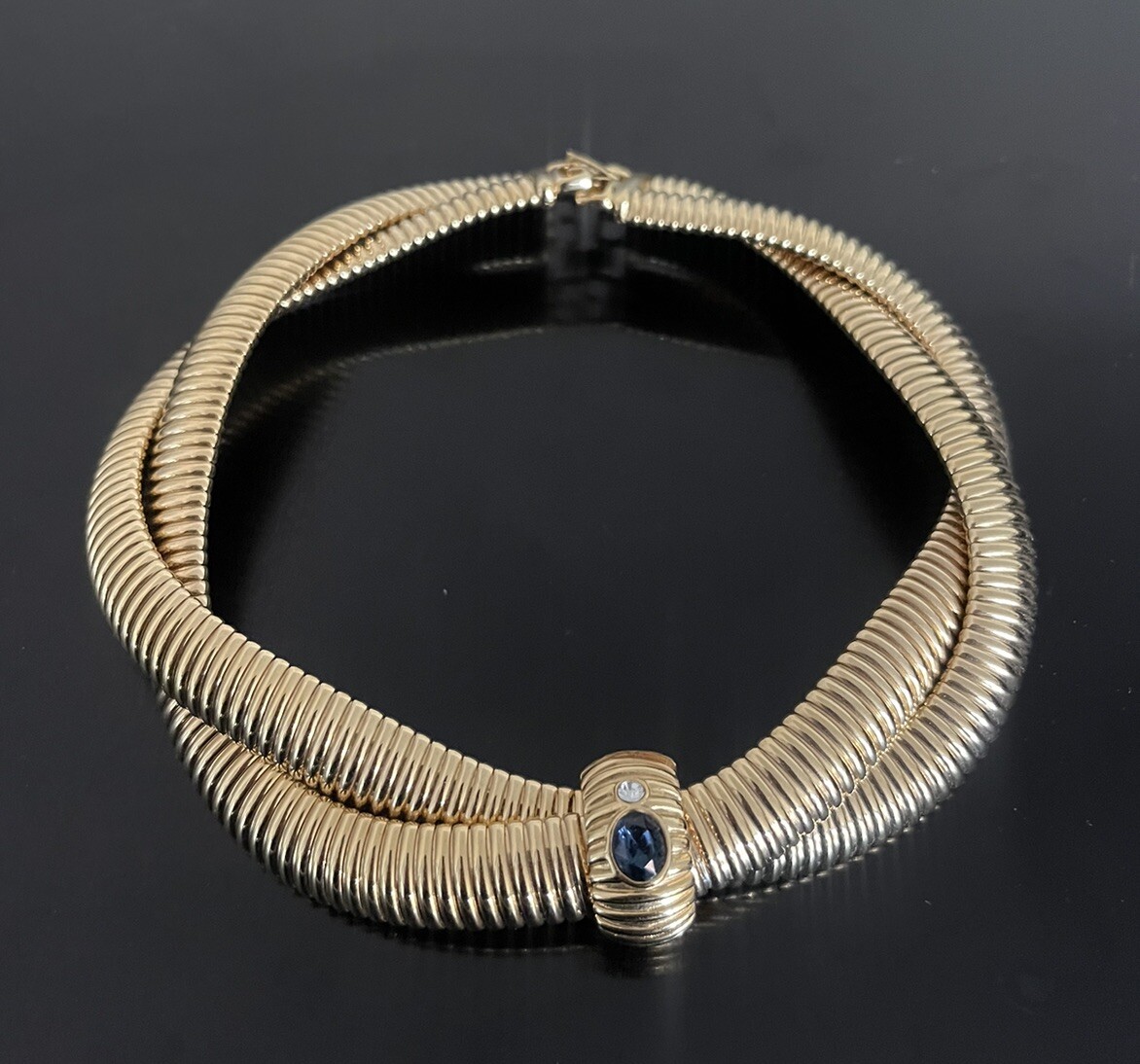 Vintage Givenchy 1980's Signed Gold Plated Crystal Strass