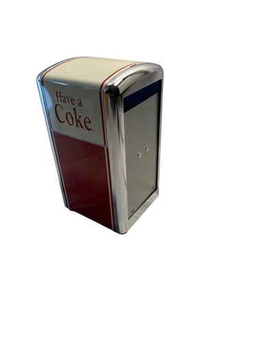 Coca Cola Metal Paper Napkin Holder - 1992 Retro Coke Dispenser VTG