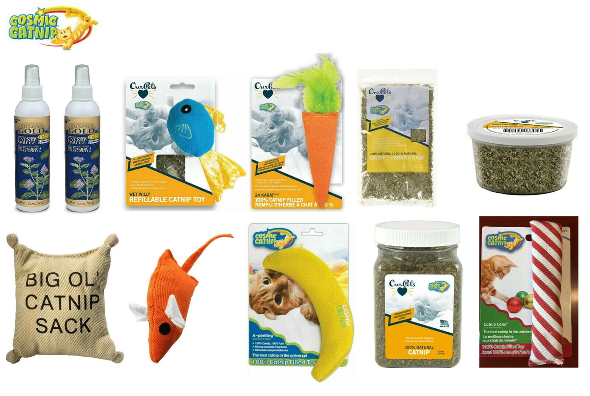COSMIC CATNIP CAT KITTEN TOYS BANANA CARROT CATNIP REFILLS SPRAY