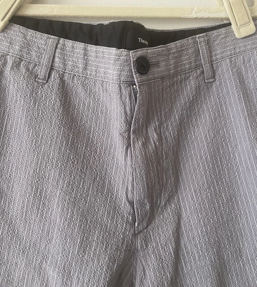 Pantalones Cortos de Caminar Theory Para Hombre Gris Talla 34 Algodón Informales Foto 4 de 4