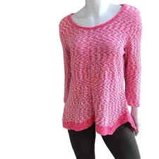 Habitat Knit Scoop Neck Long Sleeve Pink Shirt Women's Size Small
