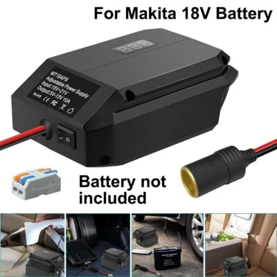 MARKENLOS DC18V auf 12V Step-Down Konverter Zigarettenanzünder Adapter Für Makita 18V Akku