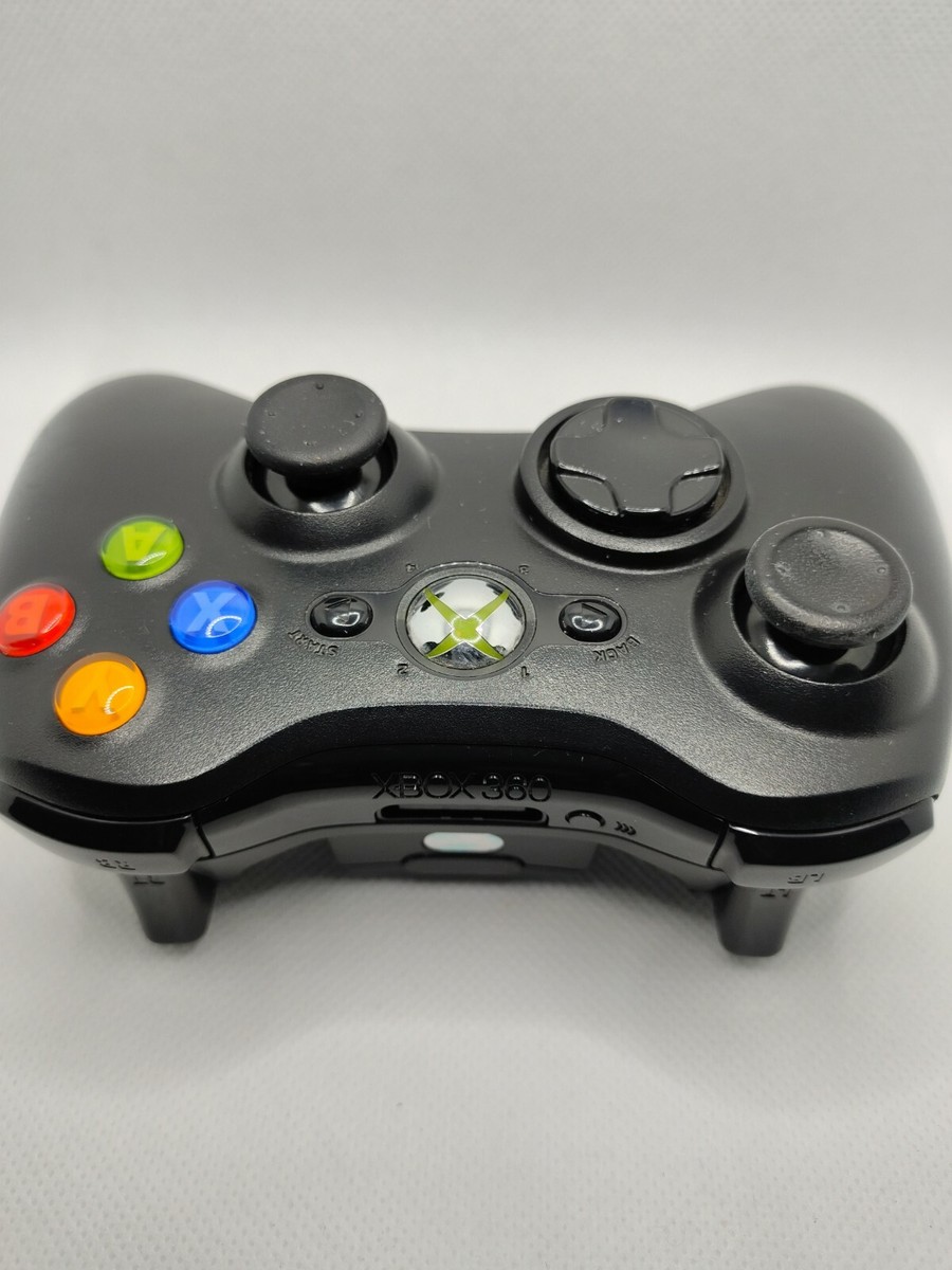 Manette Xbox 360 Sans Fil Officielle Microsoft - Noire, Bluetooth, Compatible PC, Avec Câble D'alimentation, Occasion