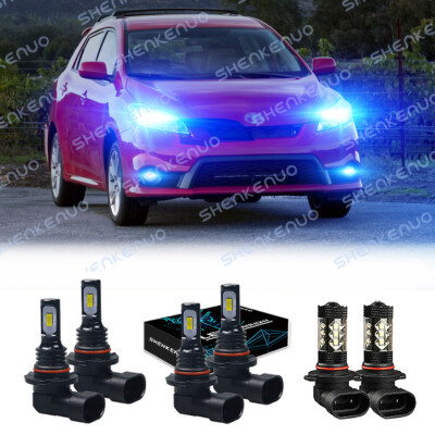 For Toyota Matrix 2003-2008 Ice Blue LED Headlight Bulbs High Low Fog Light 6x