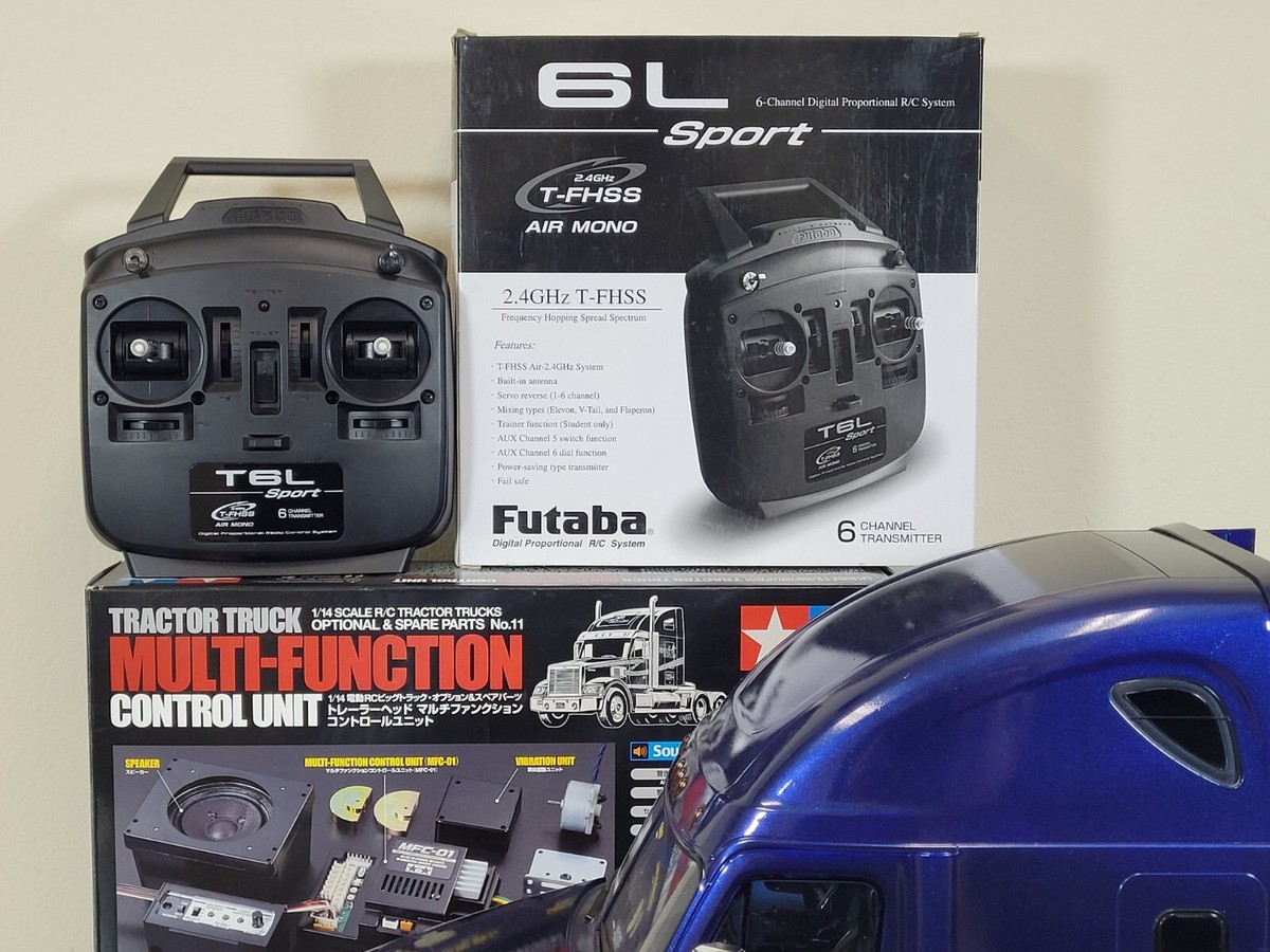 Tamiya R/C 1/14 Blue Freightliner Cascadia Truck+ MFC-01 LED Sound