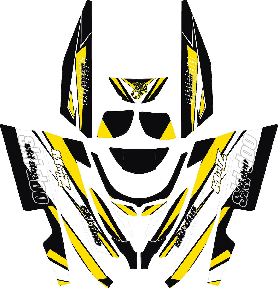 SKI DOO WRAP KIT MINI Z 1998 THROUGH 2003 STRIPE WITH TUNNELS AND