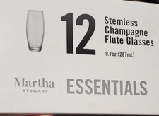 Martha Stewart Essentials 12-Pc. Stemless Champagne Flute Set A9