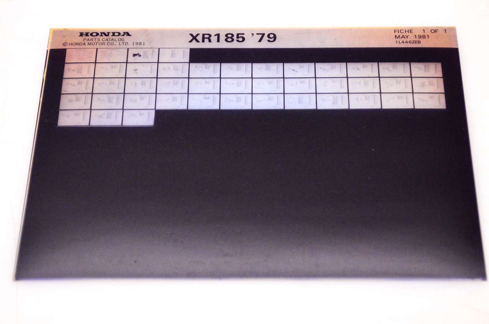 OEM Honda XR185 1981/May '79 Parts Catalog Microfiche