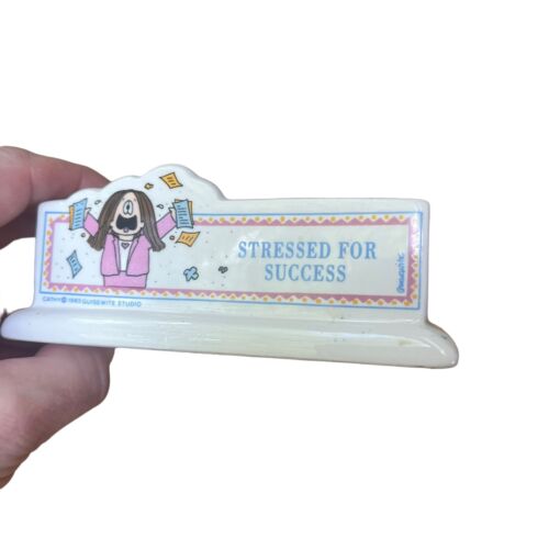 Cathy Comic Strip Business Card Holder “Stressed for Success” Vintage 1993 - Photo 1 sur 9