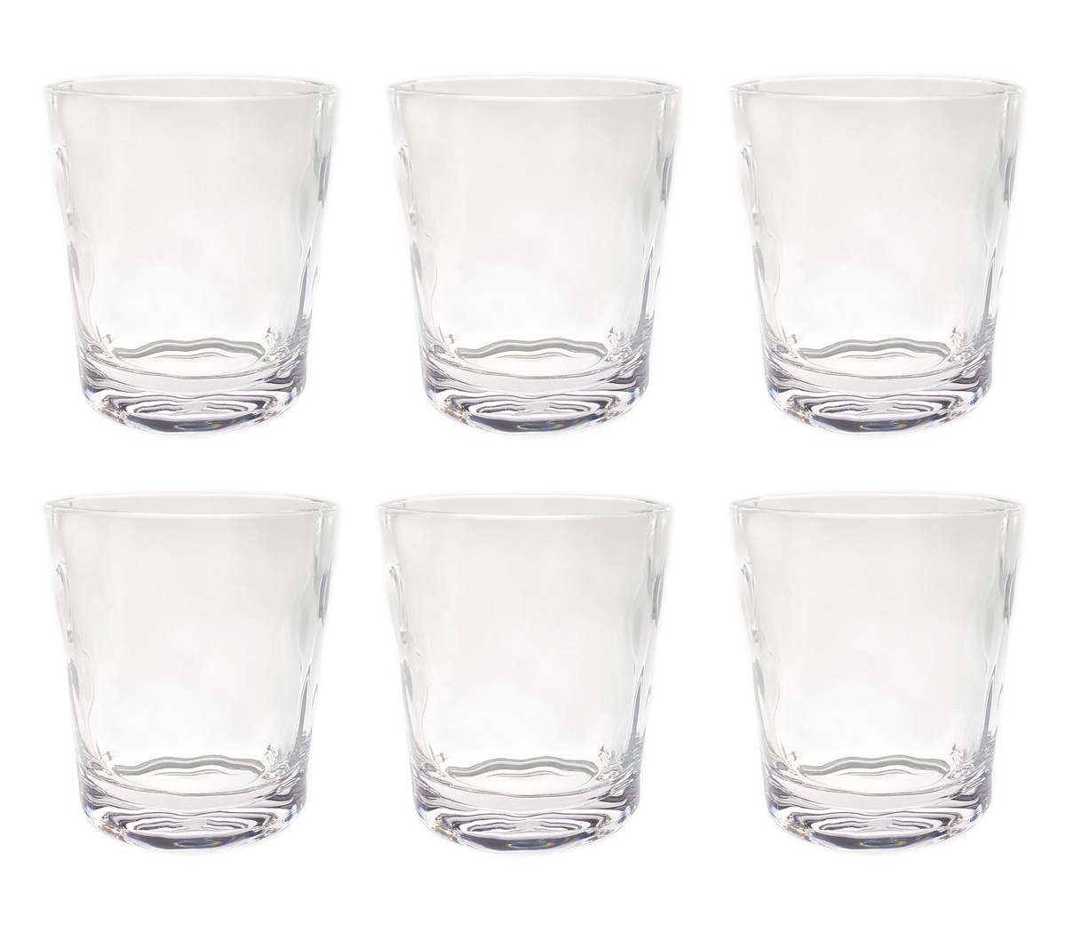 QG 14 oz Clear Acrylic Plastic Wine Rocks Glass Water Juice Cup Tumbler Set  of 6
