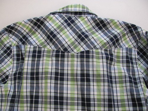 Bullhead Western Style Shirt Men Large Tartan Plaid Pearl Snap Long Sleeve - Picture 22 of 24