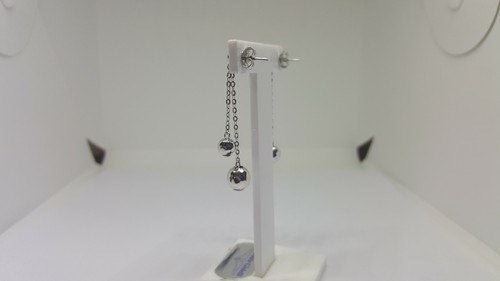 ORECCHINI A PENDOLO-PENDENTI IN ORO BIANCO 18KT 750 2,55 GRAMMI (3430) - Foto 5 di 9