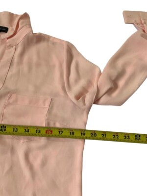 The Limited Women Size Medium Peach Button Up Shirt Roll Tab