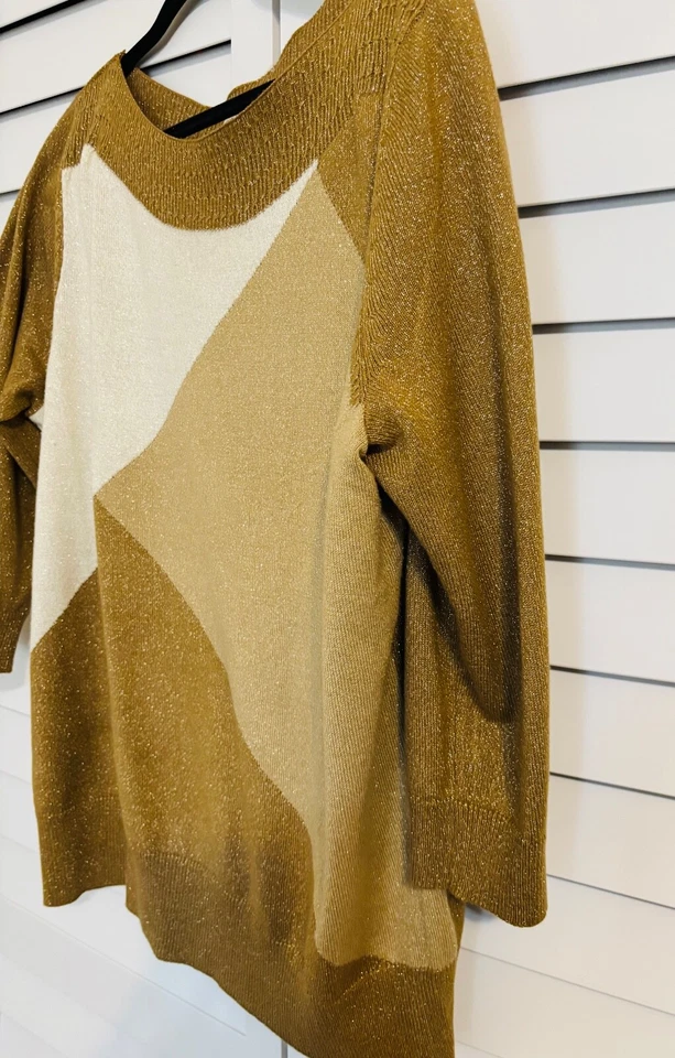 Blusa de punto marrón dorado Jaclyn Smith - talla XL Foto 2 de 4