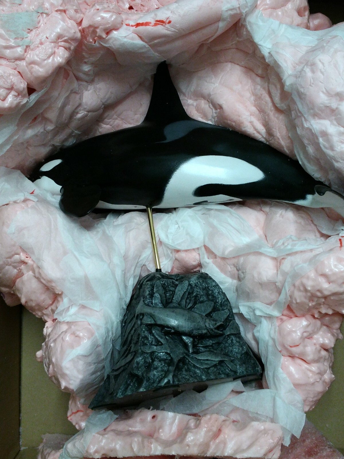 Kaiyoukoubou Killer Whale orca Real Figure Fish Carving From Japan F/S