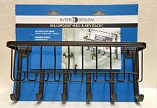 InterDesign Wall Mount Steel Mail and Key Rack Black Color New in Package