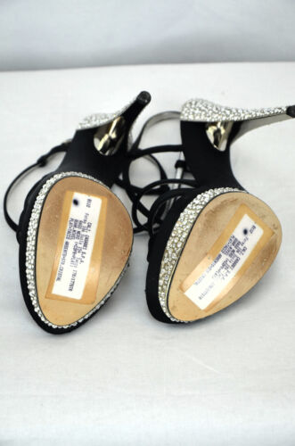 CASADEI Seide Abend Pumps Strass Steine Schwarz High Heels Sandalen EU37 - Bild 4 von 7