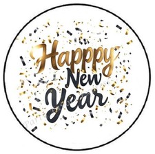 HAPPY NEW YEAR CONFETTI ENVELOPE SEALS LABELS STICKERS PARTY FAVORS