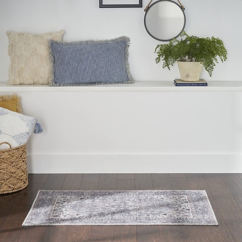Machine Washable Series 1 Modern Grey 2' x 3'9" Area -Rug, Easy -Cleaning, No...