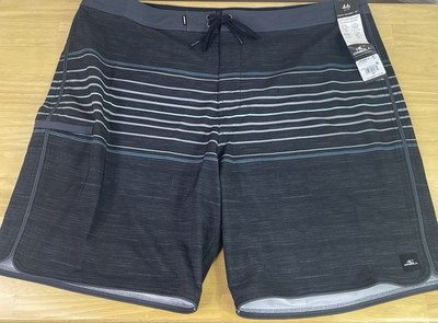 O Neill Hyperfreak Heat Stripe Scallop Above Knee 19  Boardshorts, Men 46  - NWT