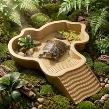Anti-Slip Base Turtle Soaking Tub Turtle Water Pool Habitat Accessories
