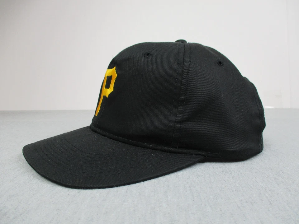 DE COLECCIÓN Gorra de los Piratas de Pittsburgh A Presión Negra MLB Gorra de Béisbol G Logotipo Liso P Foto 3 de 4