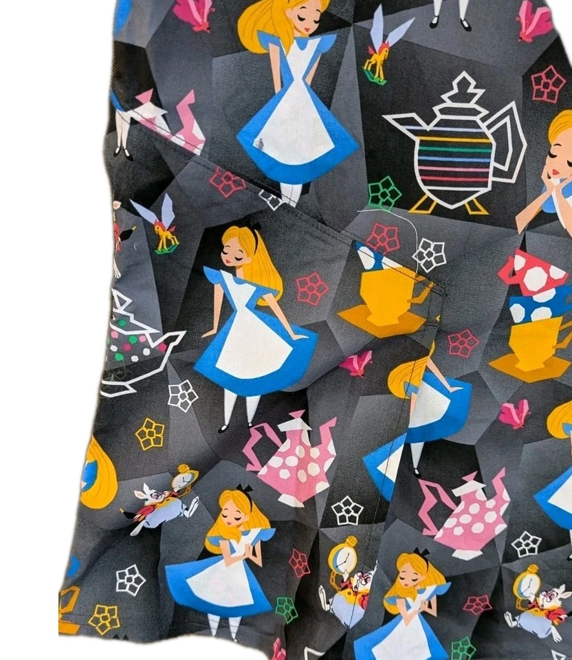 Tooniforms Disney Alice in Wonderland Scrub Top Women 2X NWT Shirt Nursing - Image 2 of 4