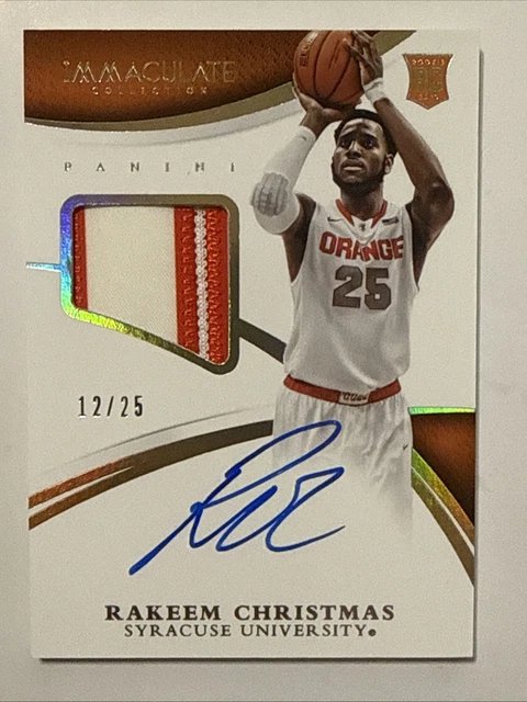 RAKEEM CHRISTMAS 2015 Panini Immaculate Collection Patch Auto /25 Syracuse