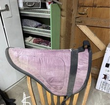 Purple Contoured Bareback Saddle Pad for Western Horse with Black Trim Design