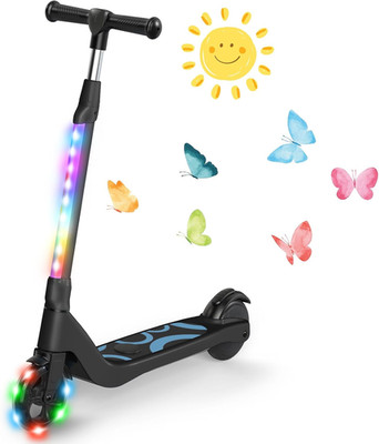 SISIGAD Electric Scooter for Kids Ages 6-12, LED Light-Up Deck, Kids Scooters wi