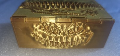3D Printed Gold Mimmic Style Amazon Delivery Dice Box With Dice