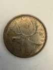 1959 Canada 25 Cents Quarter 80% Silver  Coin