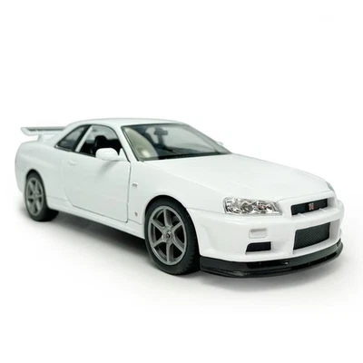 1/24 Nissan Skyline GT-R (R34) Modellauto Die Cast Spielzeug Model Sammlung Weiß - Bild 1 von 4