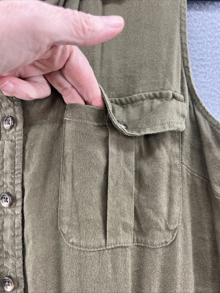 Женский комбинезон Lauren Ralph Lauren 8 Safari без рукавов на пуговицах льняная смесь Pock - Изображение 4 из 4