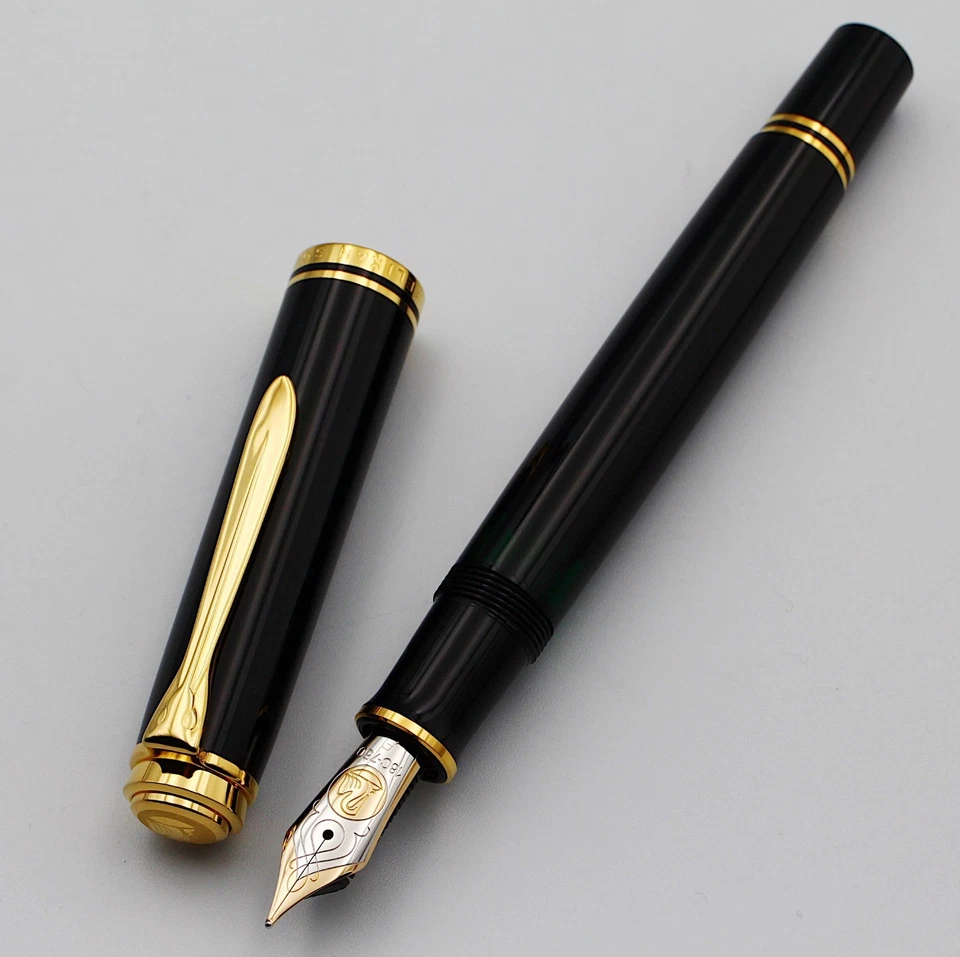 [Novo não usado] Caneta-tinteiro Pelikan 18C 750 Souveran M800 Brack F nova na caixa - Imagem 3 de 4