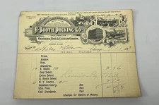 1893 H Booth Packing Co Graphic Billhead Receipt Chicago Illinois Oysters Fish