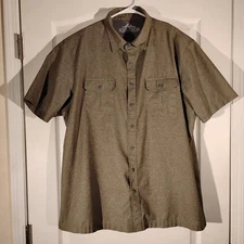 Croft & Barrow quick-dry shirt mens XL XLarge olive green ripstop vented fishing