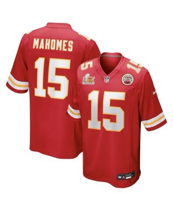 Kansas City Chiefs Patrick Mahomes Red Nike Jersey w/ Super Bowl LIX Patch New