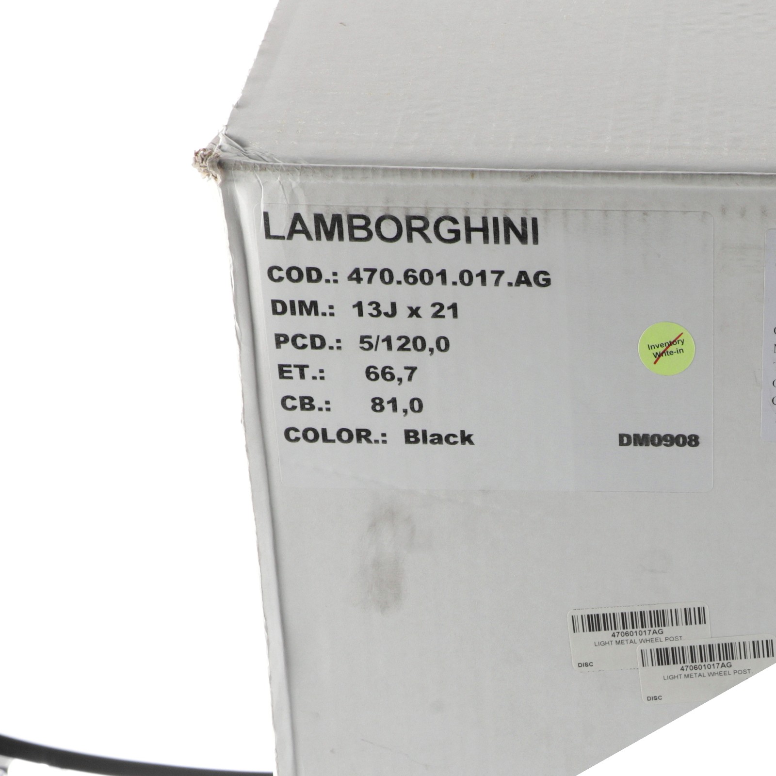 Lamborghini Aventador Rear Wheel Black P/N 470601017AG