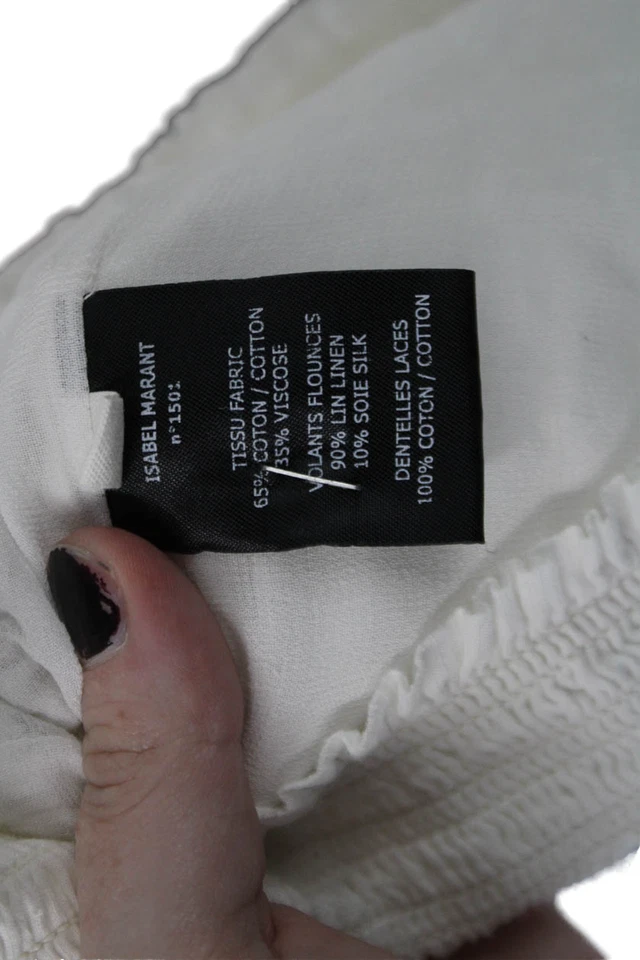 Etoile Isabel Marant Womens Cotton Stretch A-Line Mini Skirt White Size 34 - Image 4 of 4