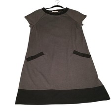 Laundry by Design Heather Grey Black Colorblock Pocket Shift Dress Size 14