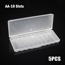5pcs Battery Plastic Case Storage Box Hard Plastic Case For 10 AA AAA Batteries