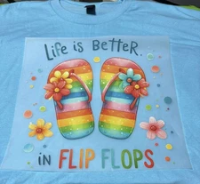 10"W x 10"H Custom Print DTF Direct to Film Heat Transfers  Life is Better