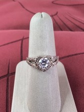 Vintage Heart Cocktail Ring 925 Sterling Silver CZ w/Accents Ring Size 7.5