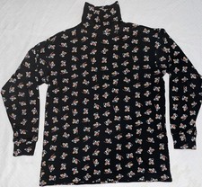 Vtg 90s Disney Mickey  Co. Mickey Mouse All Over Black Turtleneck Sz Small S