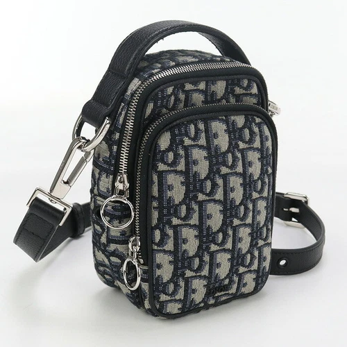 SAC BANDOULIÈRE AUTHENTIQUE CHRISTIAN DIOR 2 VOIES UNISEXE MARINE OBLIQUE F/S