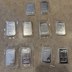 10 One Ounce Johnson Matthey Silver Bars 10 Total Ounces Sealed .999 Fine